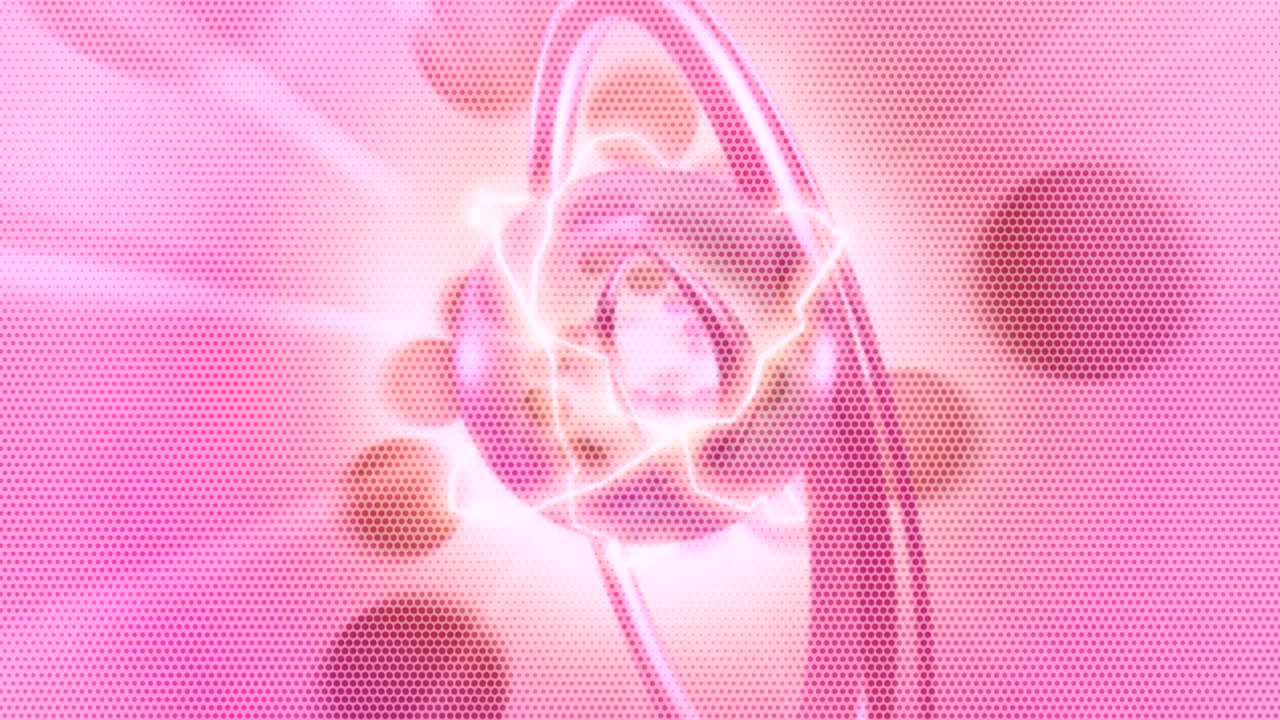 핵분자, 원자, 방사능, 전력, 에너지를 보여주는 애니메이션 모션 배경