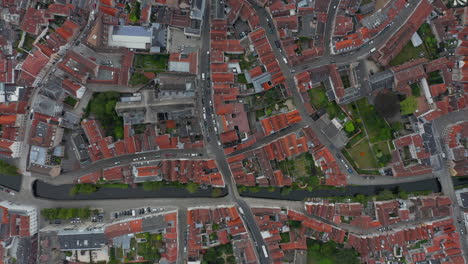 Bruges,-Belgium-Birds-View-with-little-traffic-and-empty-streets-during-Coronavirus-Pandemic-Lockdown