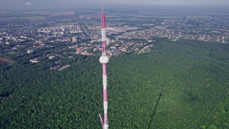 fly around large area of large telecommunications tower