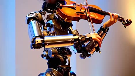 robot playing violin