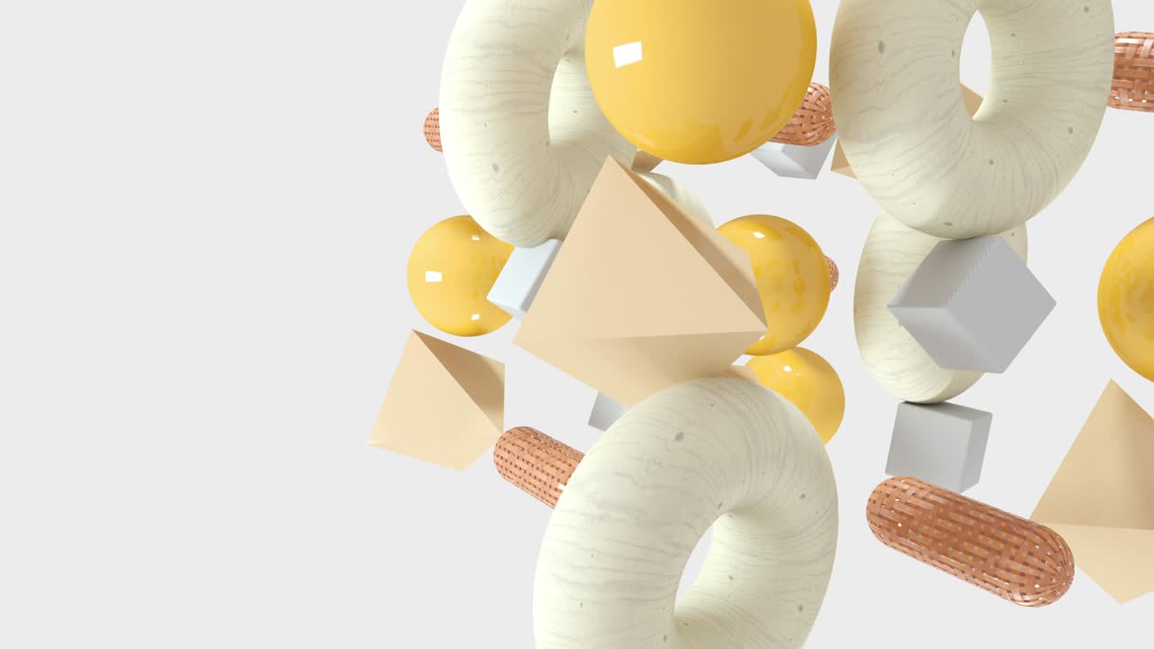 추상적인 3d 기하학적 모양, 4k 원활한 루프 애니메이션