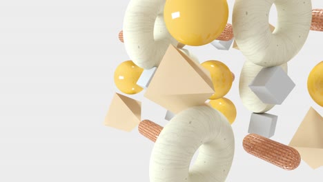 formas geométricas 3d abstractas. animación de bucle sin costuras en 4k.