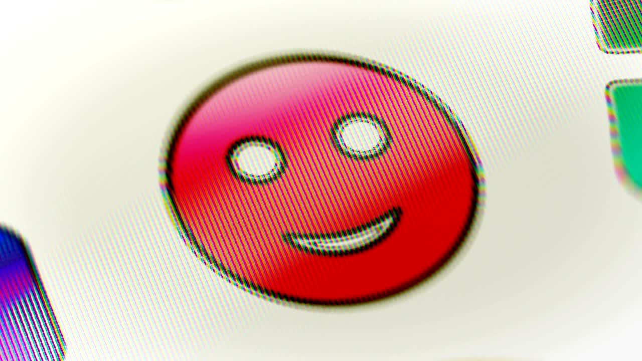 스크린에 미소 아이콘을 표시합니다. looping.