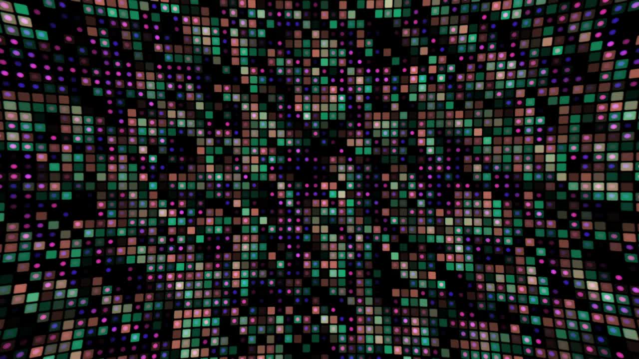 un mosaico animado de bucle sin costuras de azulejos cuadrados abstractos. fondo con gráficos de movimiento simples