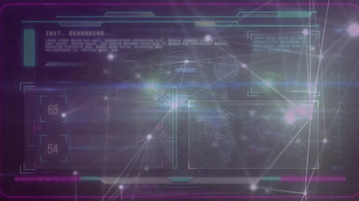 Animation of network of connections over data processing
