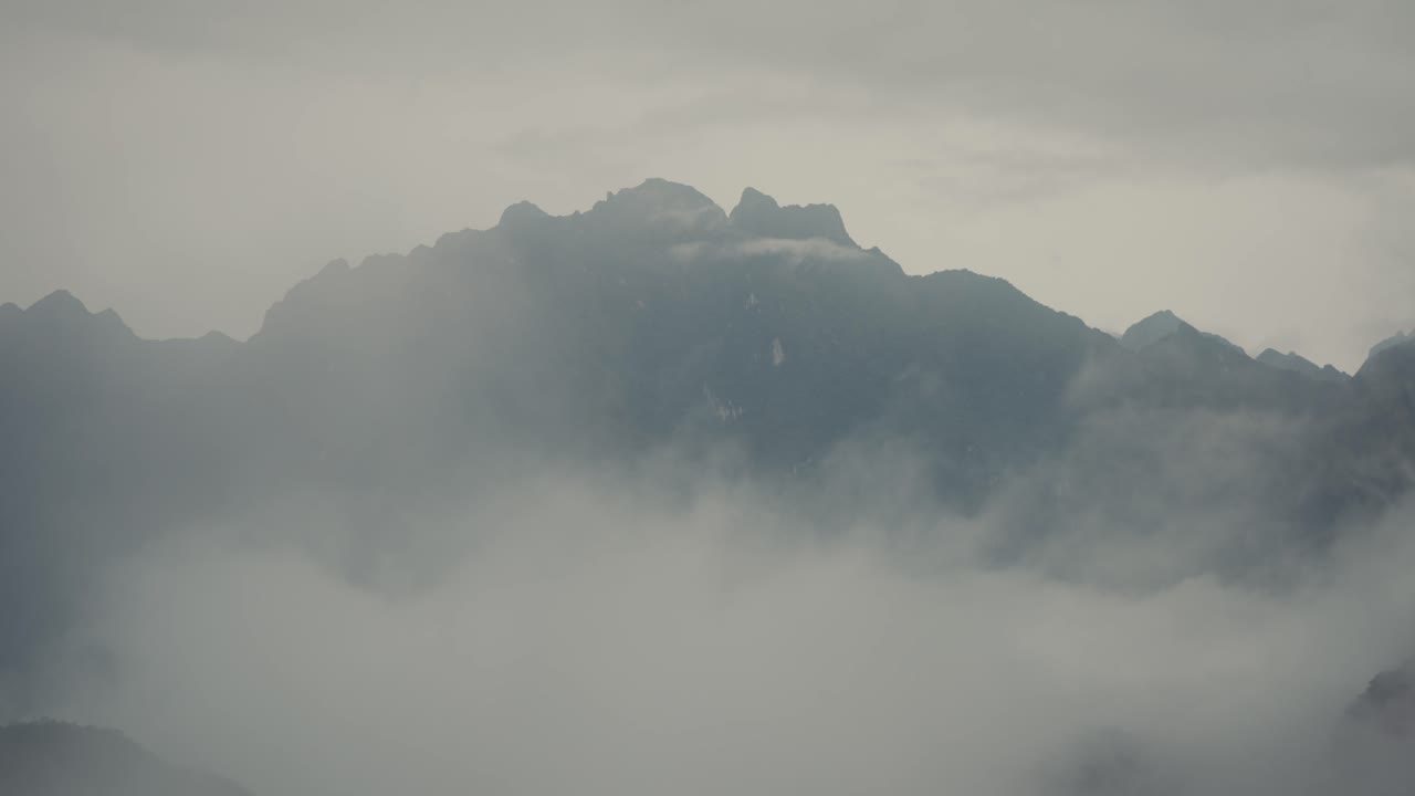 Scenic Andes Mountains Near Historic Sanctuary of Machu Picchu In Peru. Aerial Shot
