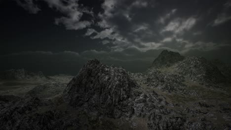 dramatic storm sky over rough mountains