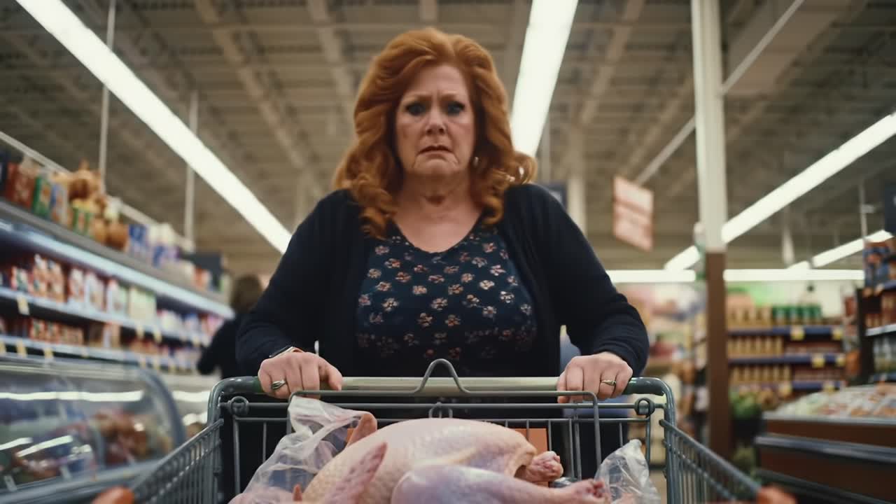 A Store Encounter: A Woman's Surprising Reaction to Her Shopping Cart Full of Turkeys in the Grocery Aisle Leaves Everyone Around Her Guessing