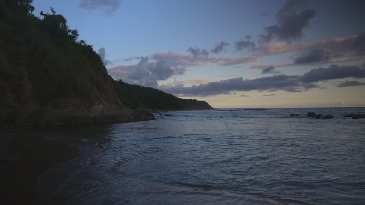 Rocky coastline along the ocean.