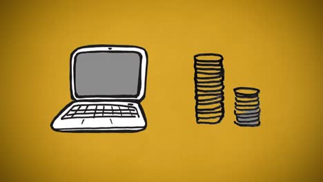 Sketch-of-laptop-and-coins-being-piled