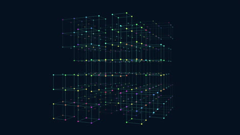 3d cube design element lines and dots for websites and apps