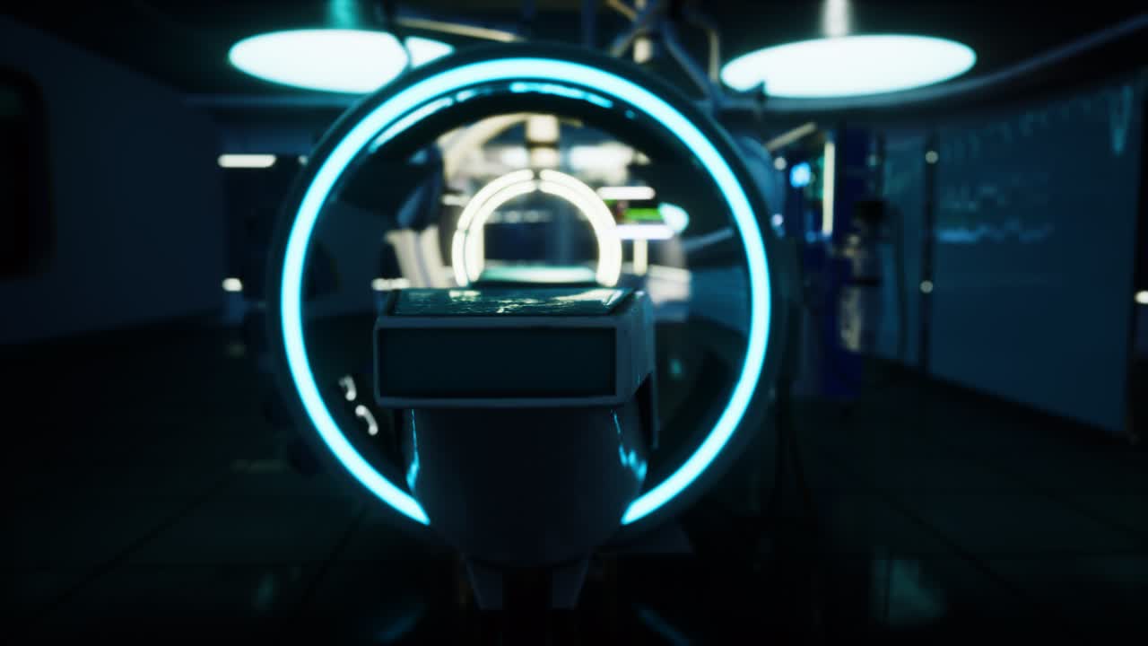 equipo médico de escáner de resonancia magnética en el hospital