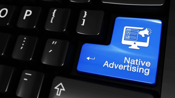 Native Advertising Key Button on Computer Keyboard