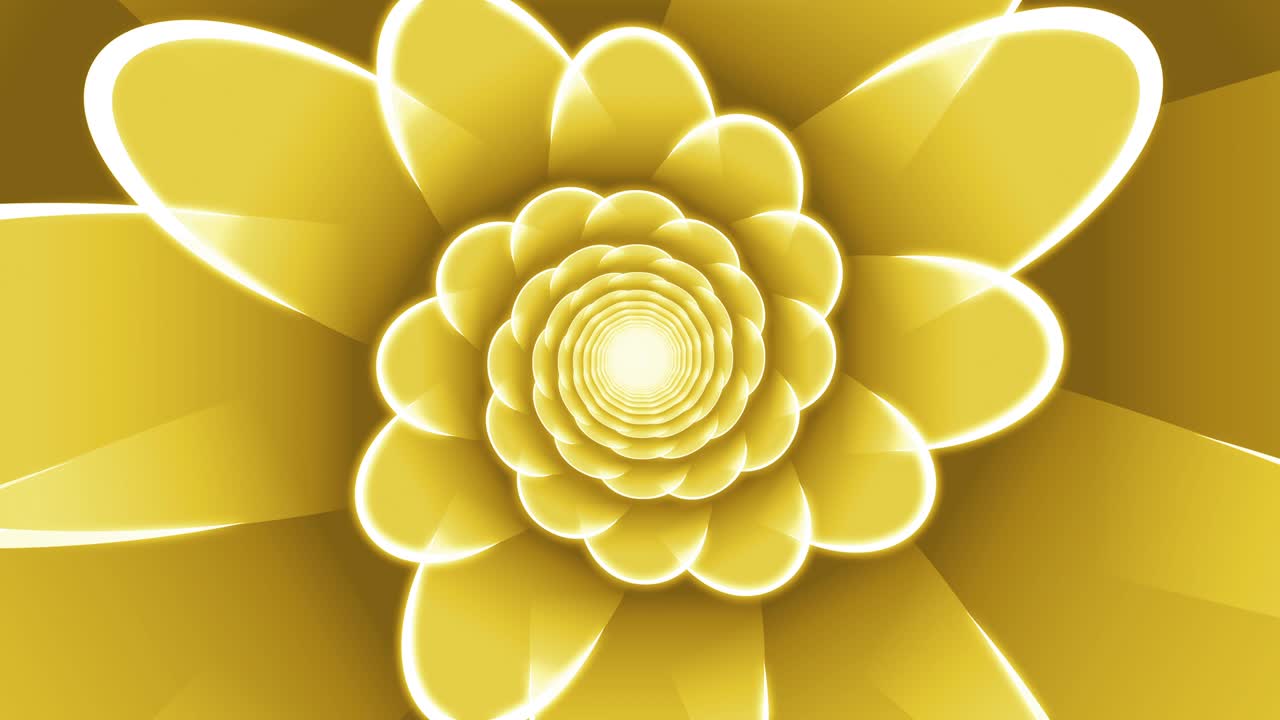fondo animado de espiral floral amarillo en bucle