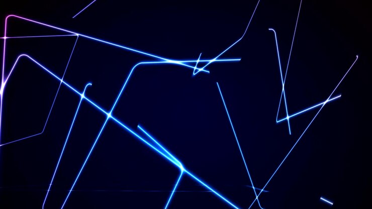 Glowing neon lines abstract futuristic motion background