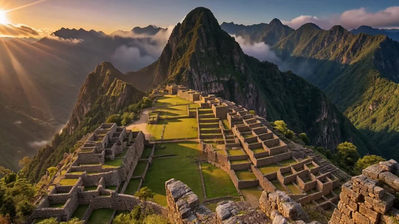Majestic Machu Picchu at Sunrise in the Andes Mountains