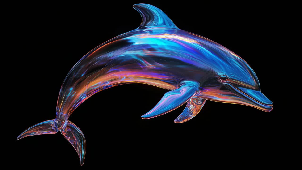 Glowing Dolphin in Abstract Style