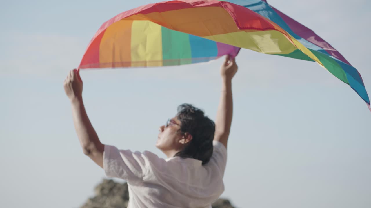 Pride Flag Held High