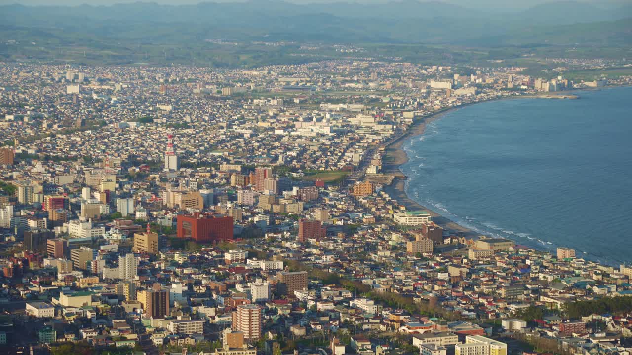 일본 호카이도 에 있는 하코다테 산 에서 낮 에 하코다테 시 의 관광지