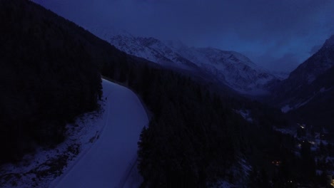 this is a great ski area that prepares cortina 2026 in italy. the locations captured at night by a drone makes this cinematic video shot special. dark and blue