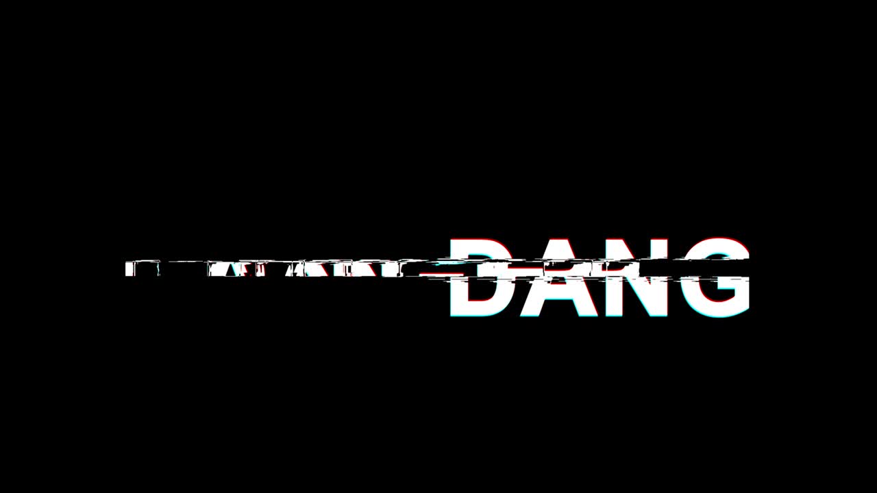 Danger Glitch Effect Text Digital TV Distortion 4K Loop Animation