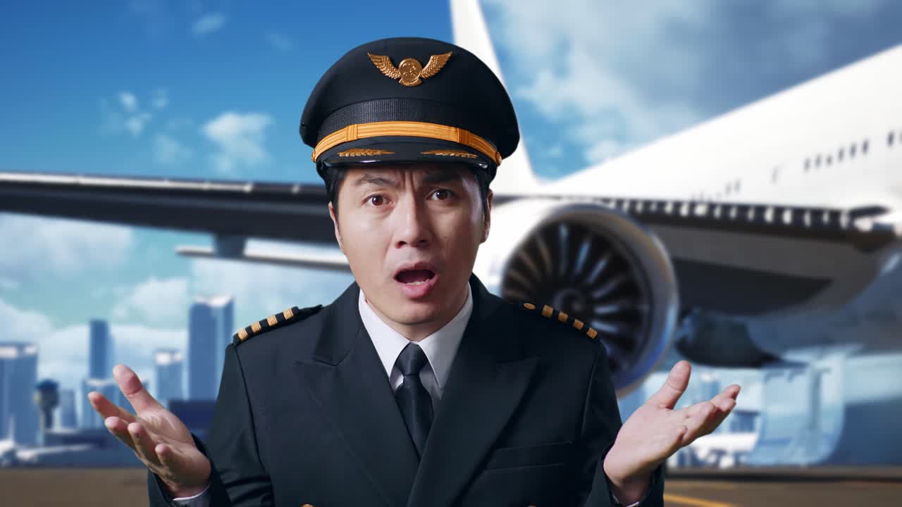 공항에서 혼란스러운 조종사