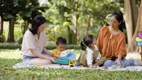 family in a picnic at the park