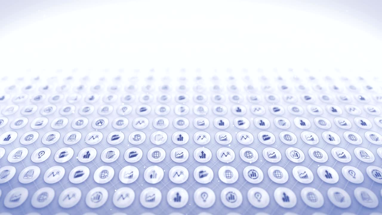 Set of Business Icons, Global Business Background, CG Loop Animation,