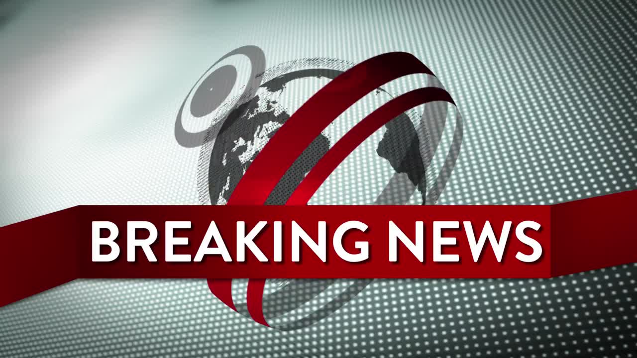 Animasjon av ordene Breaking news skrevet på et banner med jordklode