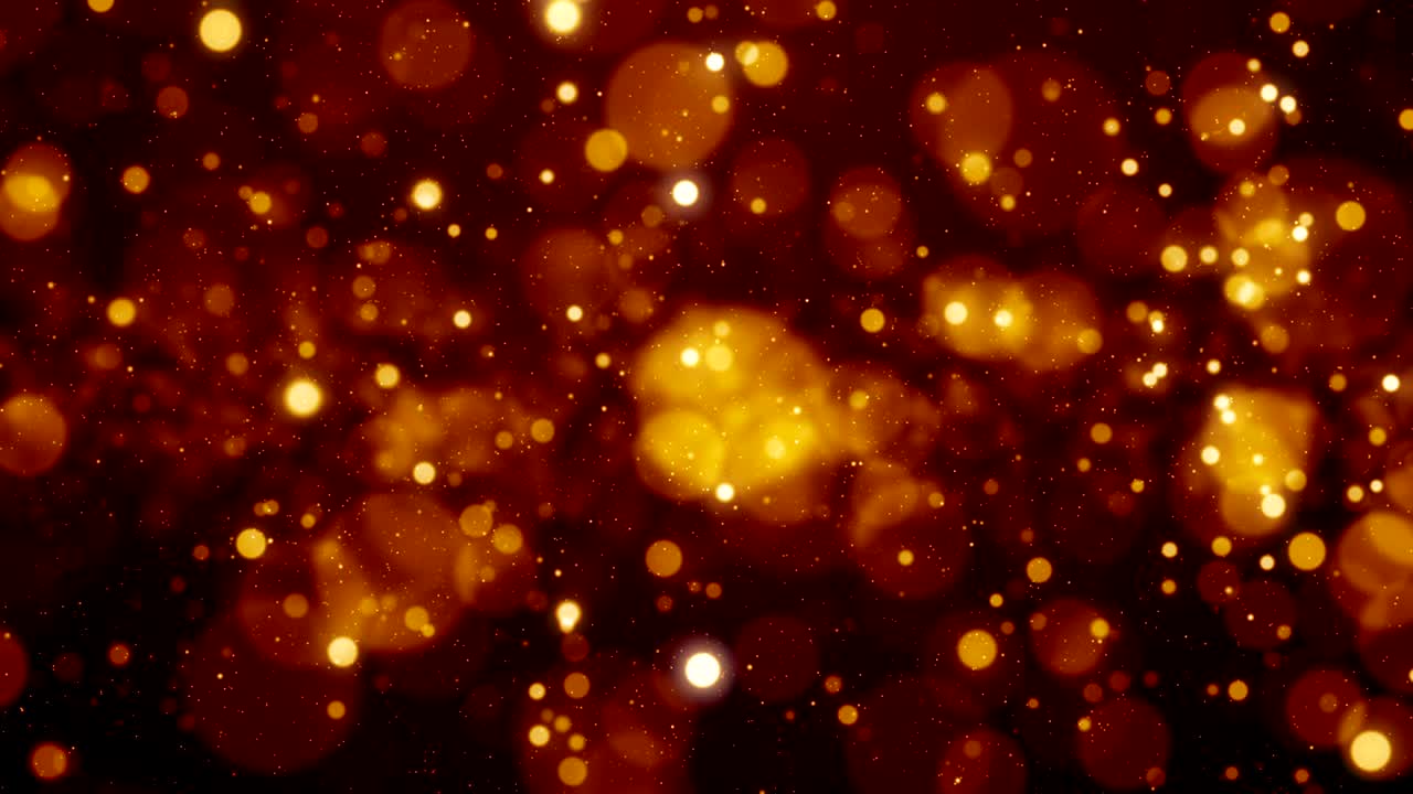 Loop de fundo cinematográfico com partículas de poeira, luz abstrata e movimento bokeh para títulos.