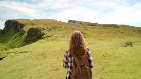 woman hiking in mountains