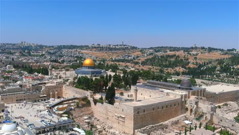 israel capital and old jerusalem city, flight view