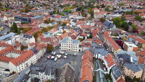 Town-Hall-Market-Square-Lovely-aerial-top-view-flight-Weimar-old-town-cultural-city-Thuringia-germany-fall-23