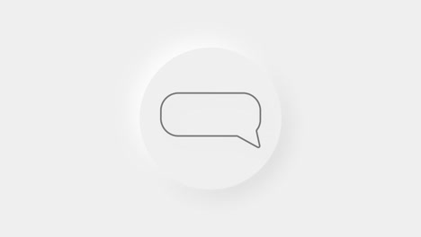 chat, animación de icono de burbuja de habla en fondo blanco. 4k