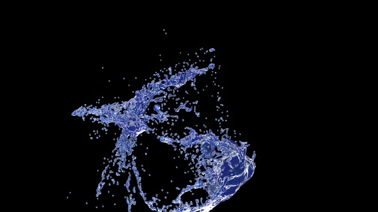Water drop falling Cold blue liquid on black slow motion 1000fps 4k