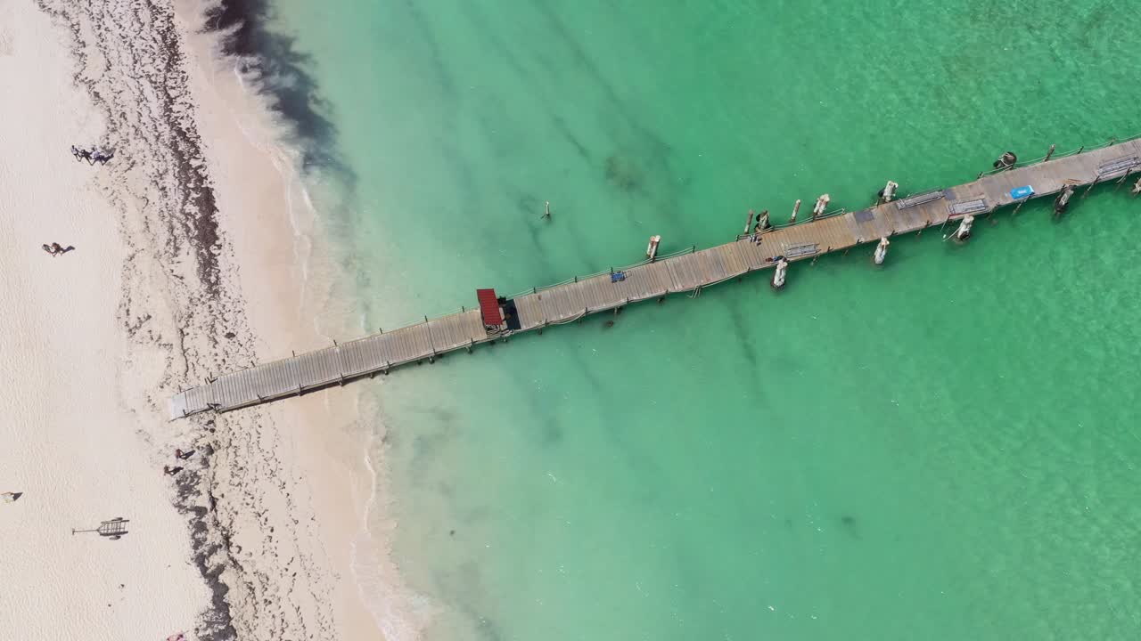 Aerial View of Tropical Pier and Beach