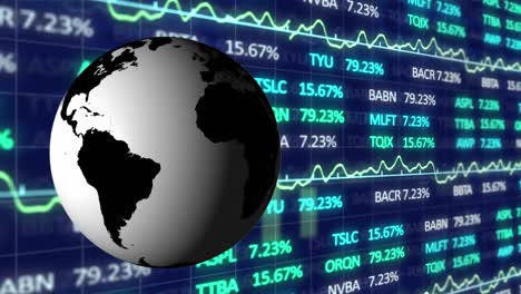 Animation-of-globe-and-financial-data-processing