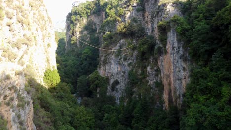 Towering-Rocky-Creek-Valley-With-Dense-Forest-Near-Zahlan-Grotto,-Danniyeh,-North-Lebanon