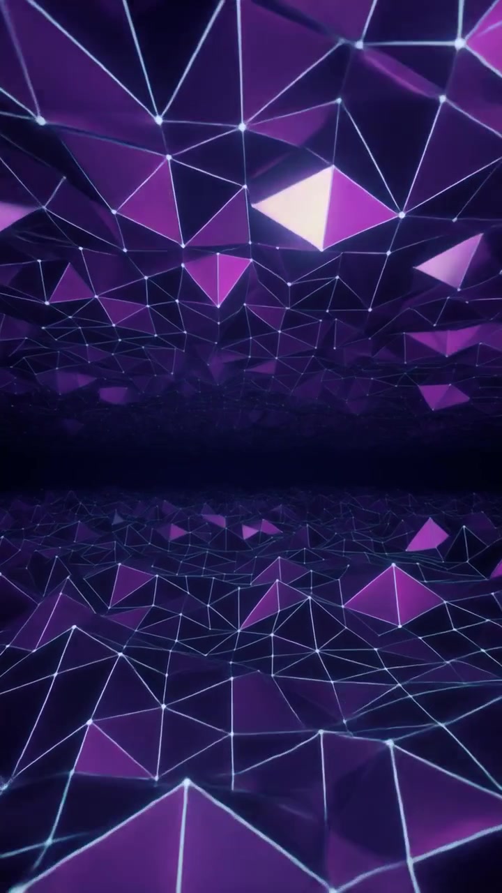 Abstract Purple Geometric Mesh Moving in Digital Space