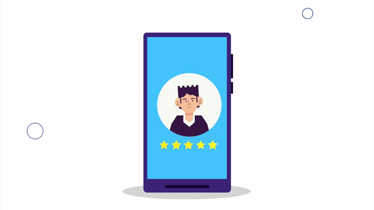 Giovane lavoratore in animazione su smartphone