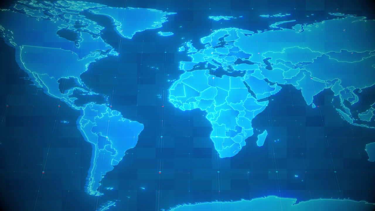 animación del mapa del mundo azul