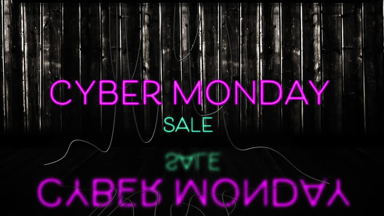핑크 네온 사이버 월요일 판매 텍스트