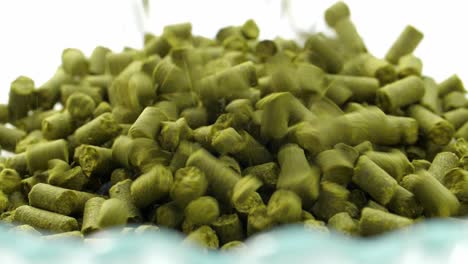 hops falling into a bowl