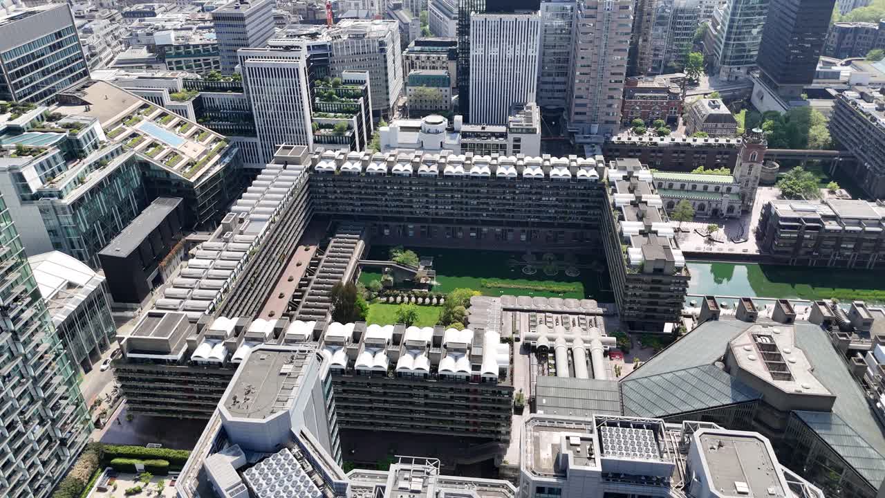 Barbican Centre London performing arts centre drone,aerial