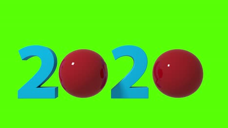 bowling 2020 design background on a green screen. 4k