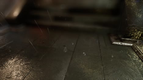 비가 오는 밤 의 도시 풍경