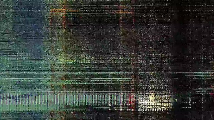 Abstract Digital Glitch Effect with Flickering Lines and Static