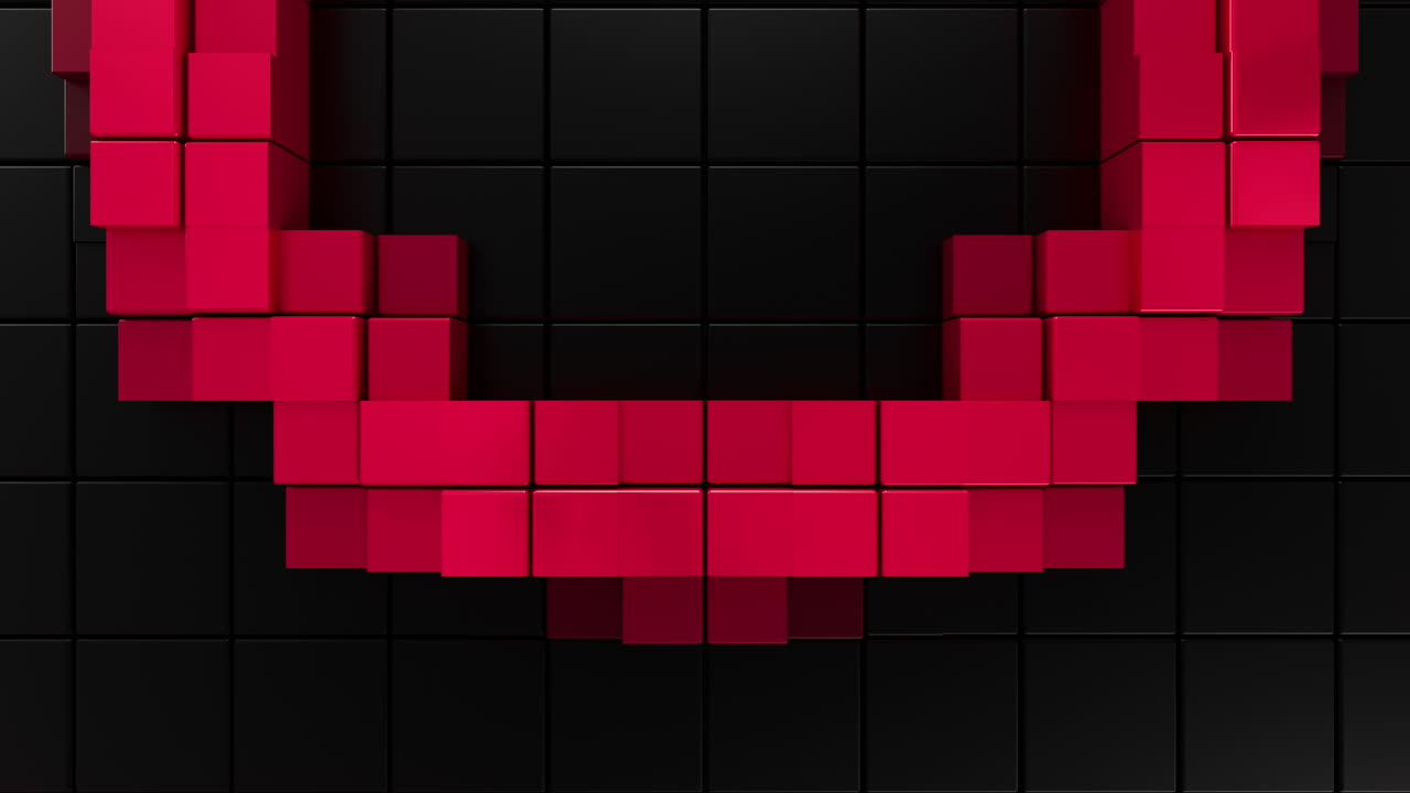 Red Abstract Curved Arc Seamless Futuristic 3D Loop. 3D rendering