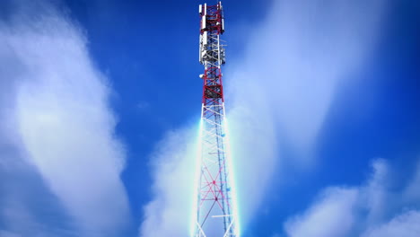 telecommunication tower against blue sky
