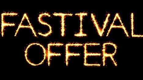 festival offer text sparkler glitter sparks firework loop animation